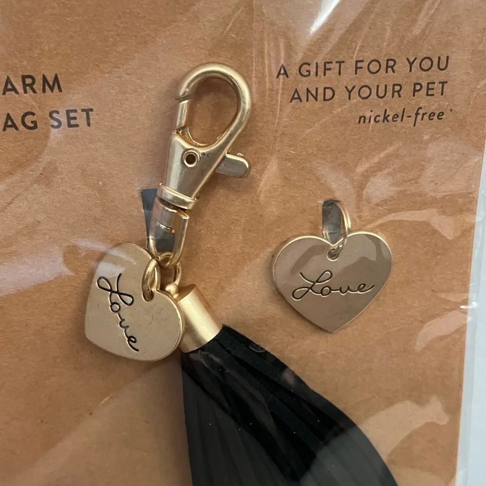 Fringe Studio Tassel Charm & Pet Tag Set With Decorative“I have a bad kitty”Tray